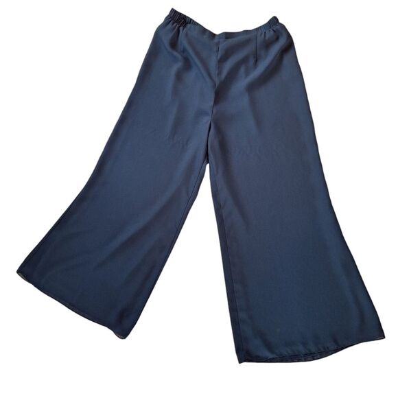 Wide Leg Chiffon Palazzo Pants Special Occasion Lined Flowy Party TanJay size 14 - Picture 3 of 10